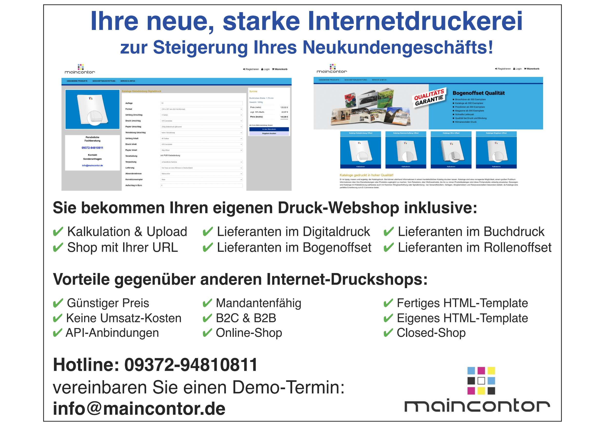 Werbung für einen eigenen Druckshop